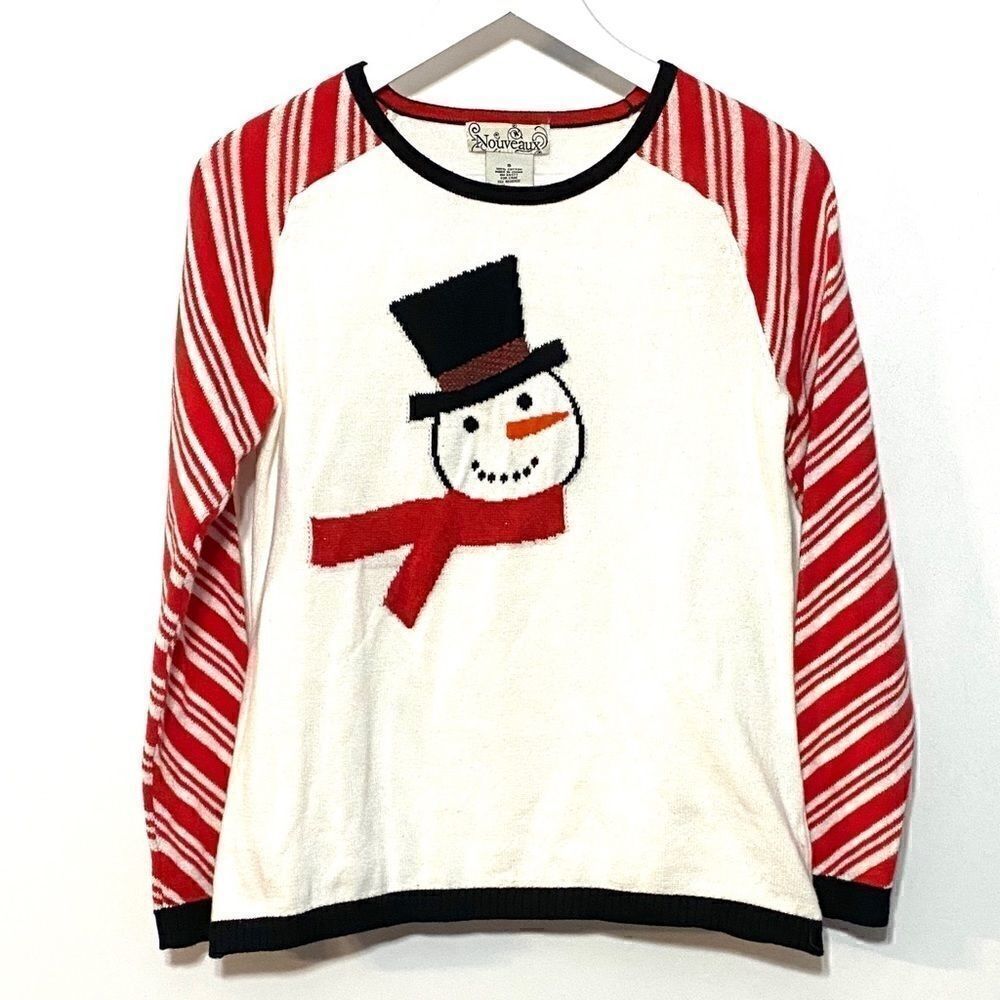Nouveaux candy cane snowman sweater small